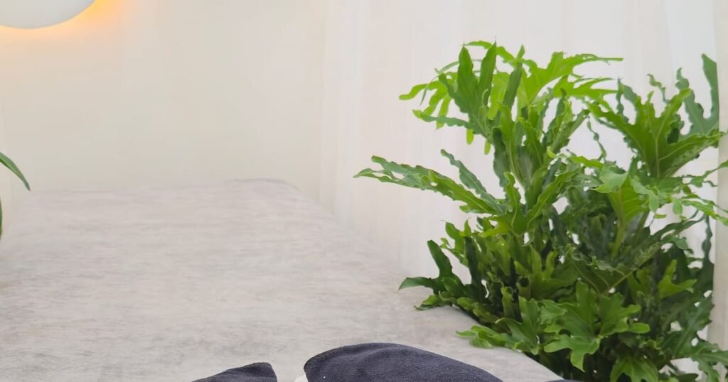 A private curtained treatment bed made up at a spa in District 1, Ho Chi Minh City